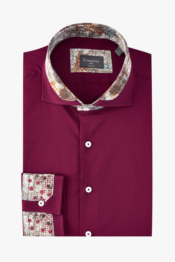 Camisa Hombre Francesco Iconic Popelin Stretch Rojo