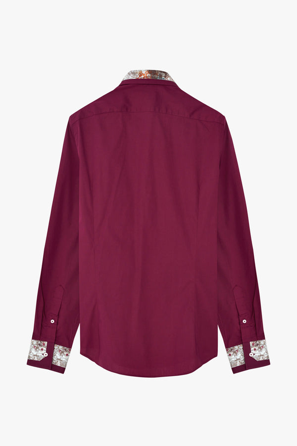 Camisa Hombre Francesco Iconic Popelin Stretch Rojo