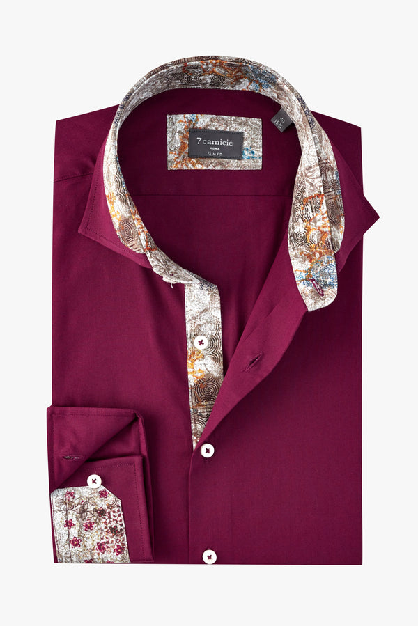 Camisa Hombre Francesco Iconic Popelin Stretch Rojo