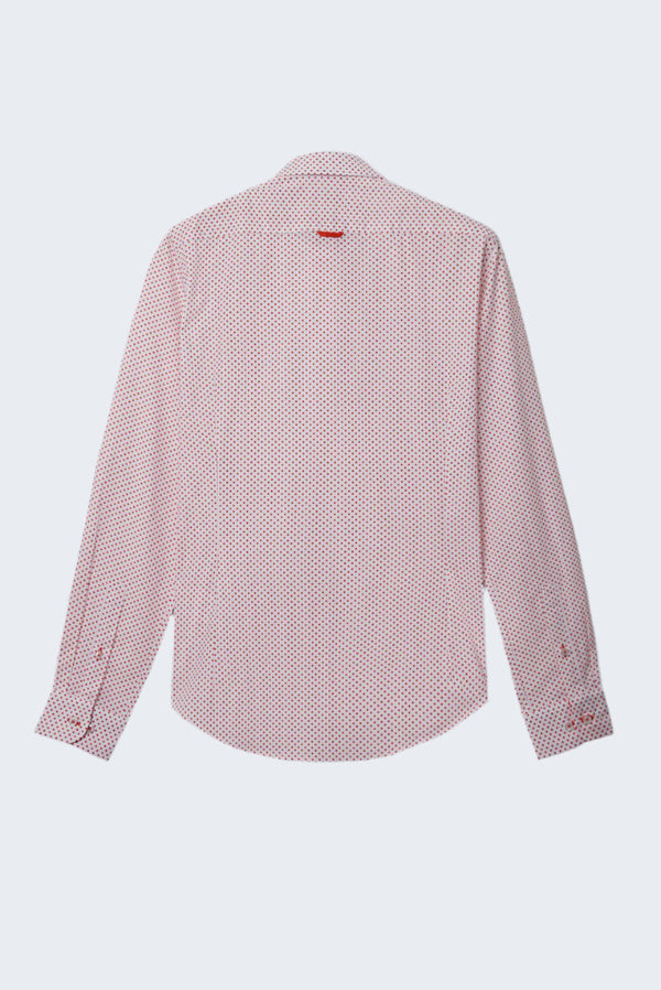 Camisa Hombre Firenze Sport Popelin Blanco Naranja
