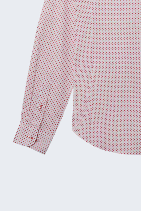Camisa Hombre Firenze Sport Popelin Blanco Naranja