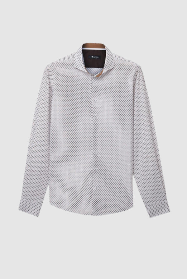 Camicia Uomo Firenze Sport Popelin Bianco Grigio Chiaro