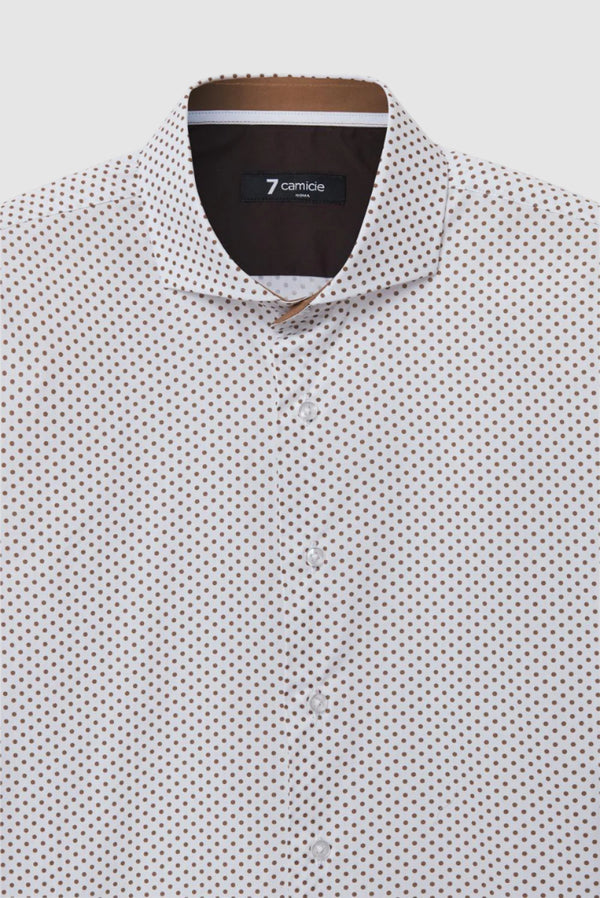Camicia Uomo Firenze Sport Popelin Bianco Grigio Chiaro