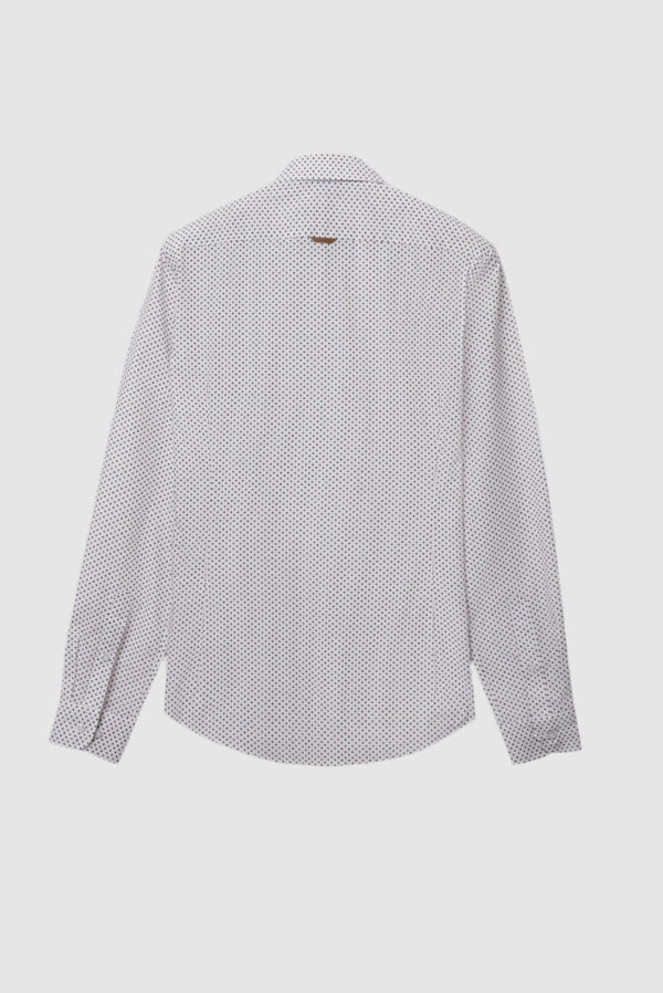 Camicia Uomo Firenze Sport Popelin Bianco Grigio Chiaro