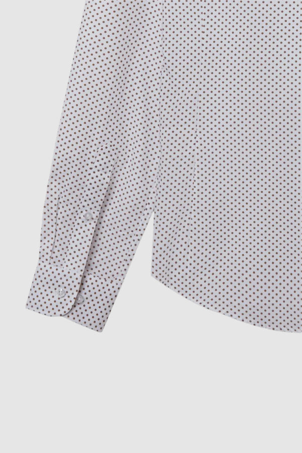 Camicia Uomo Firenze Sport Popelin Bianco Grigio Chiaro