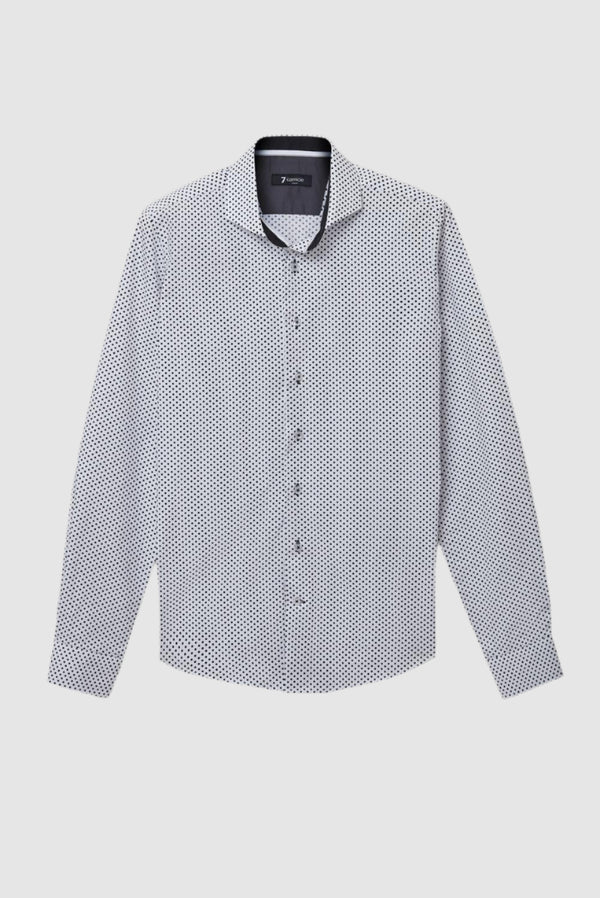 Camicia Uomo Firenze Sport Popelin Bianco Nero