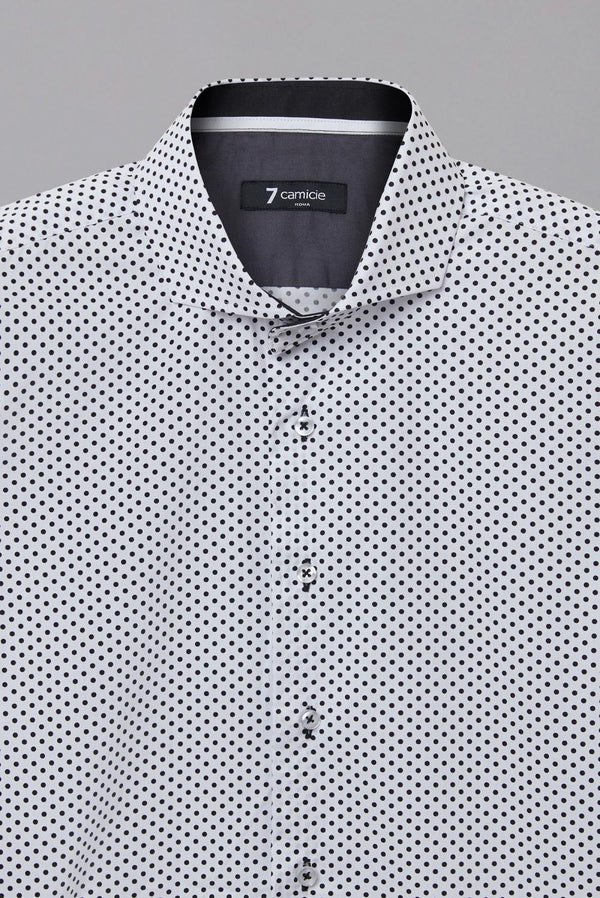 Camisa Hombre Firenze Sport Popelin Blanco Negro