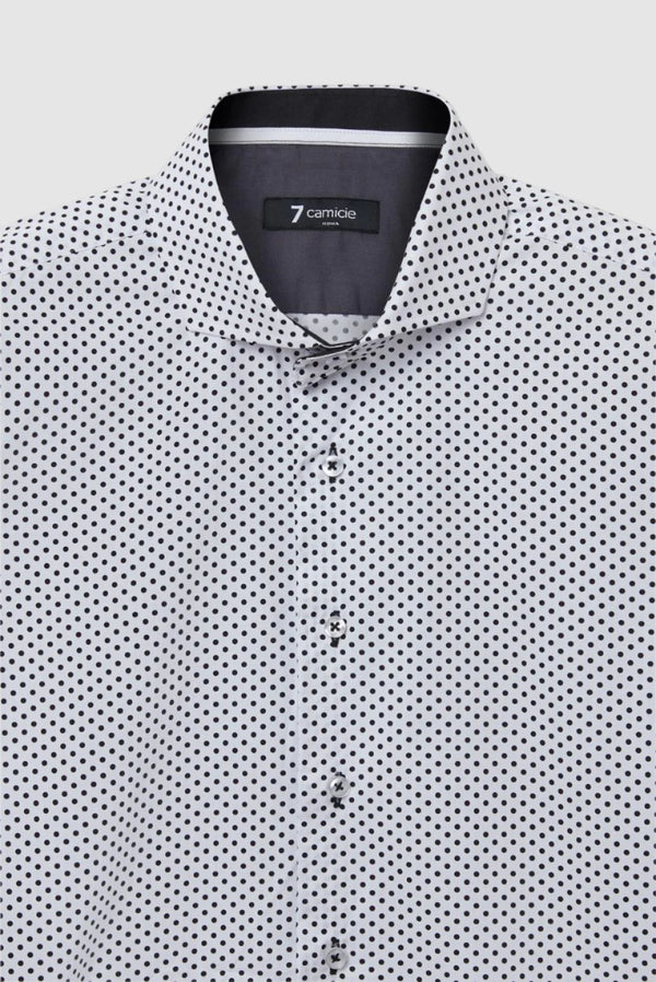 Camicia Uomo Firenze Sport Popelin Bianco Nero