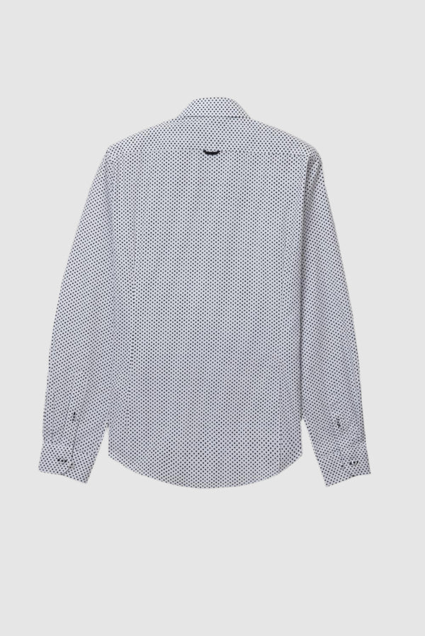 Camicia Uomo Firenze Sport Popelin Bianco Nero