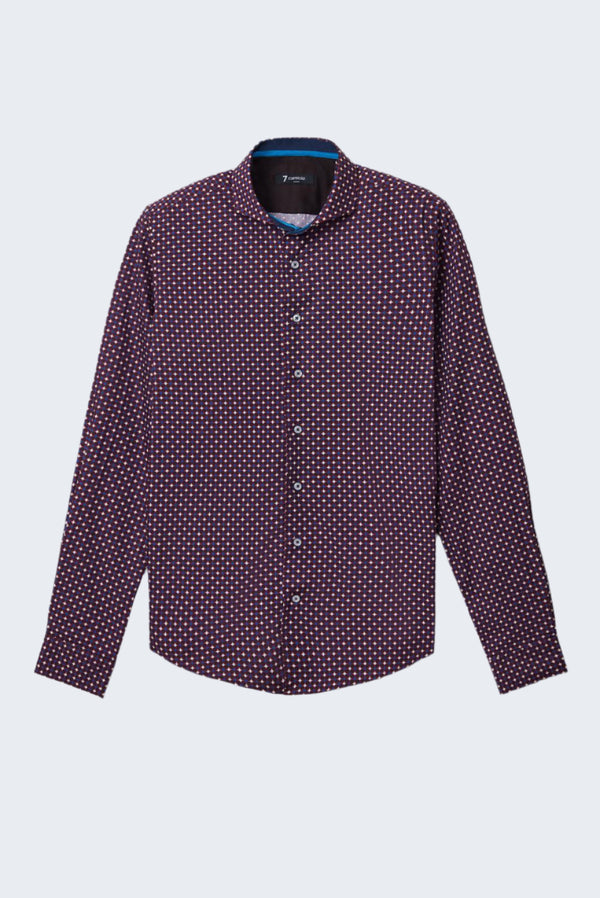 Camicia Uomo Firenze Sport Popelin Rosso Bianco