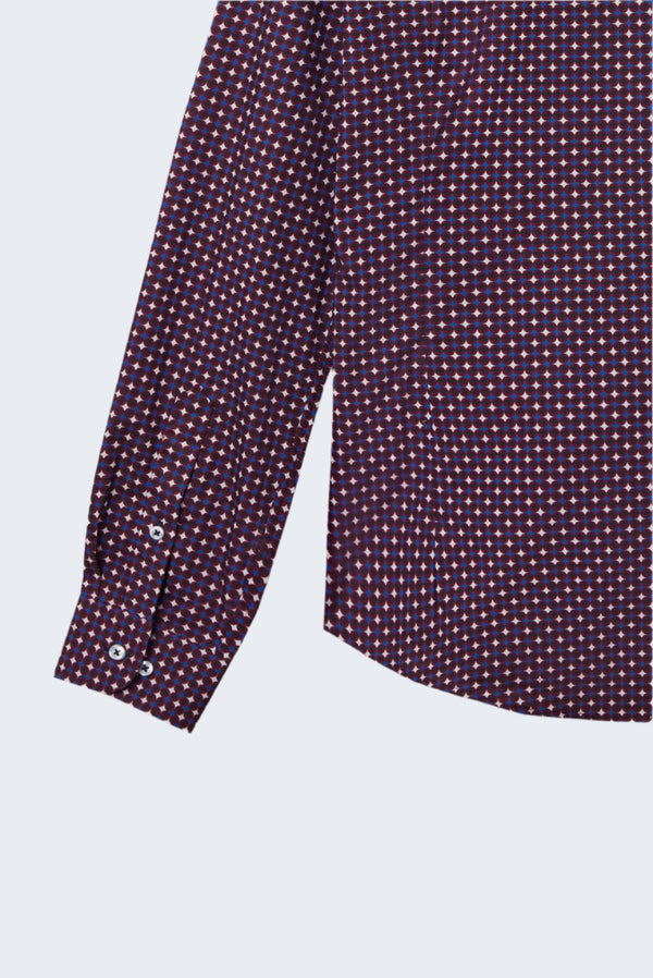 Camicia Uomo Firenze Sport Popelin Rosso Bianco