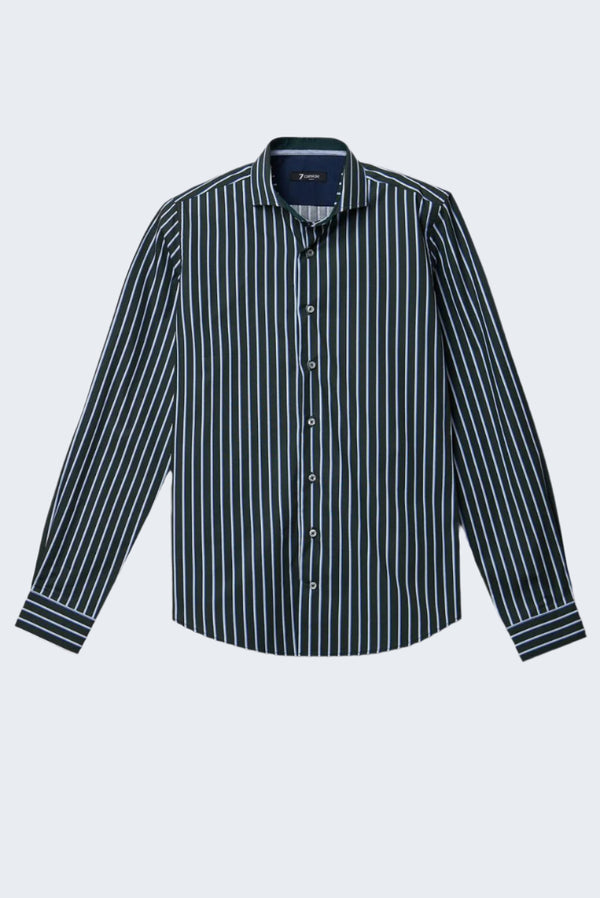Camicia Uomo Firenze Sport Popelin Verde Bianco