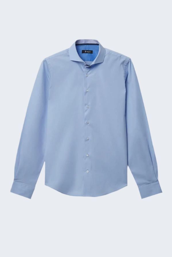 Camicia Uomo Firenze Sport Popelin Stretch Celeste