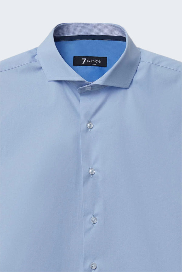 Camicia Uomo Firenze Sport Popelin Stretch Celeste