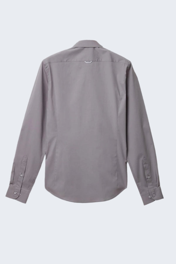 Camicia Uomo Firenze Sport Popelin Stretch Grigio Chiaro