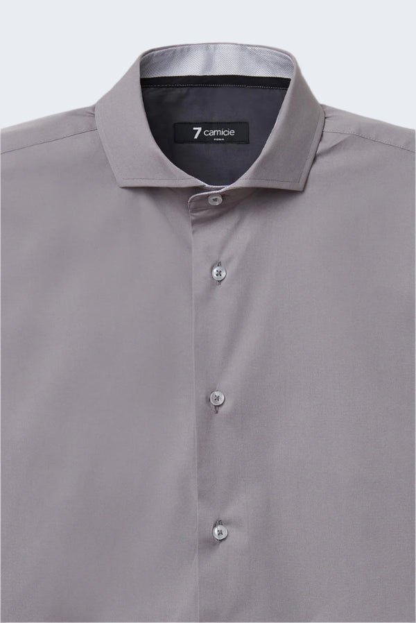 Camicia Uomo Firenze Sport Popelin Stretch Grigio Chiaro