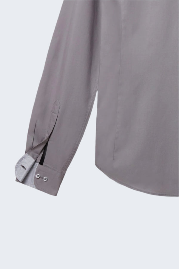Camicia Uomo Firenze Sport Popelin Stretch Grigio Chiaro