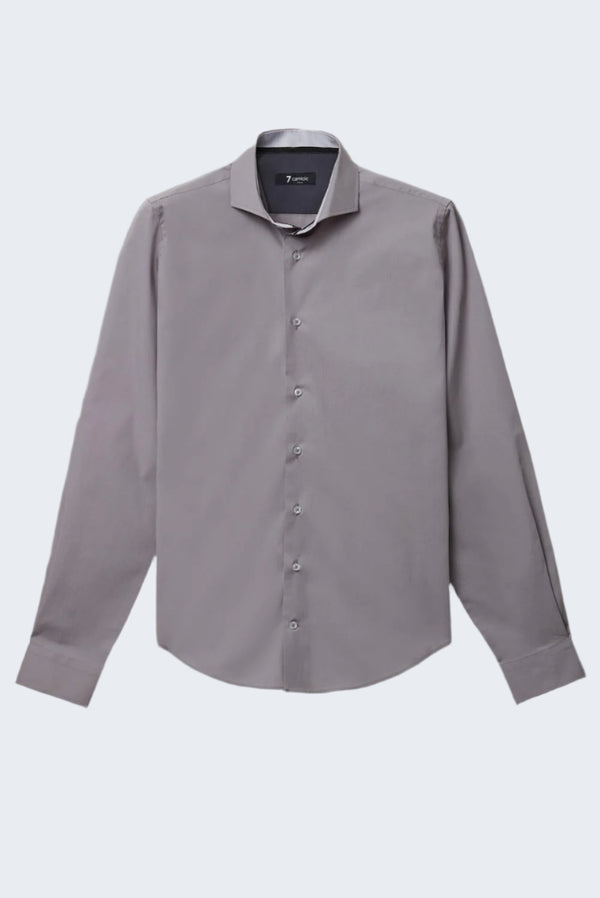 Camicia Uomo Firenze Sport Popelin Stretch Grigio Chiaro