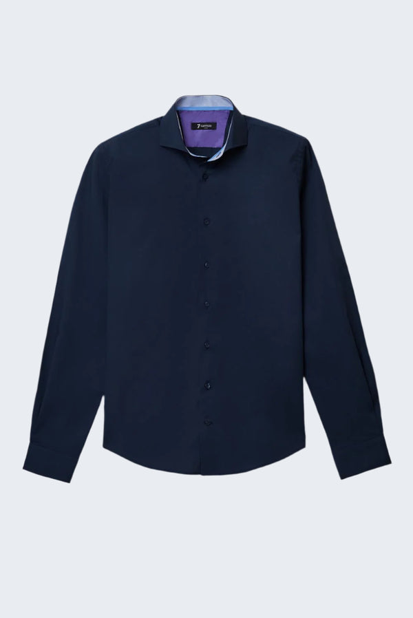 Camicia Uomo Firenze Sport Popelin Stretch Blu