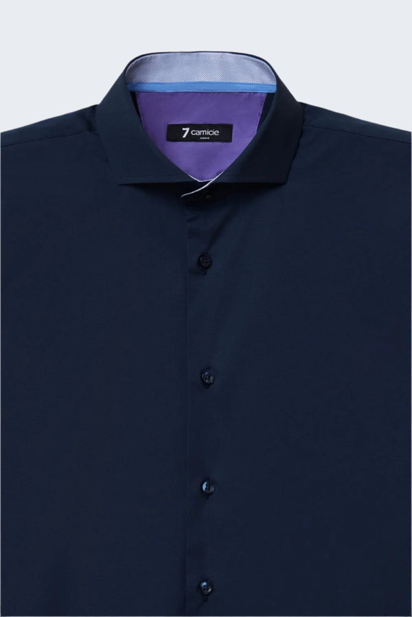 Camicia Uomo Firenze Sport Popelin Stretch Blu