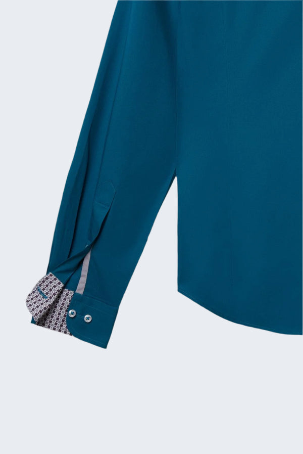 Chemise Homme Firenze Sport Popelin Stretch Vert