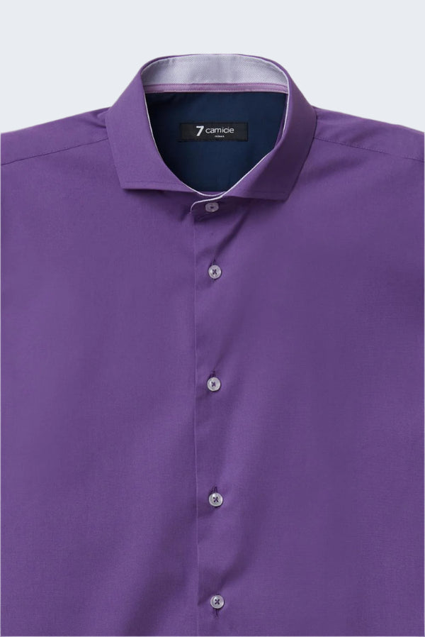 Camicia Uomo Firenze Sport Popelin Stretch Viola