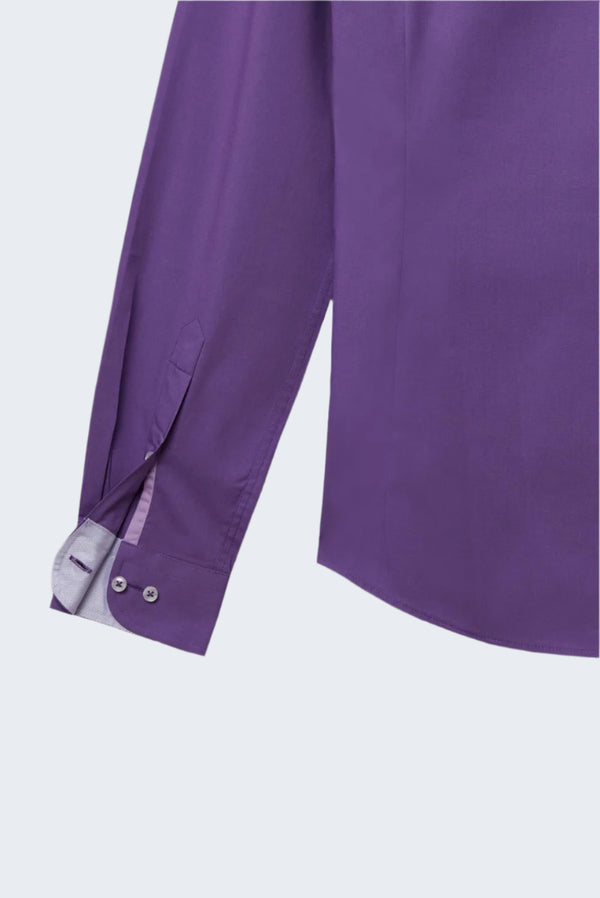 Camicia Uomo Firenze Sport Popelin Stretch Viola