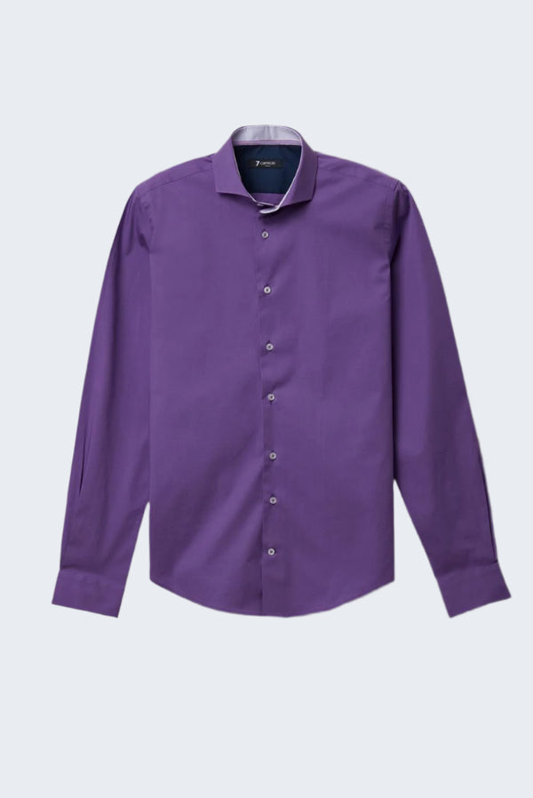 Camicia Uomo Firenze Sport Popelin Stretch Viola