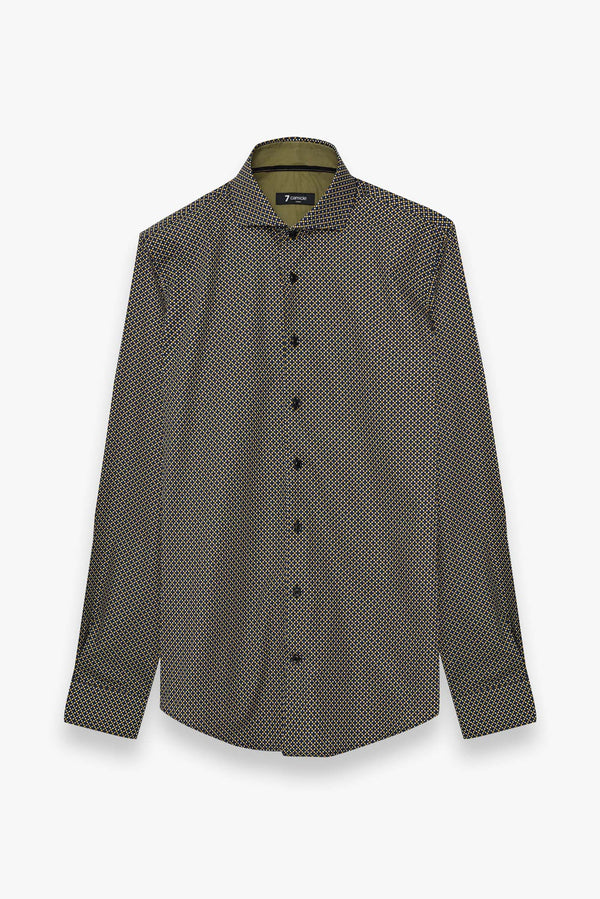 Firenze Sport Poplin Man Shirt Black Yellow