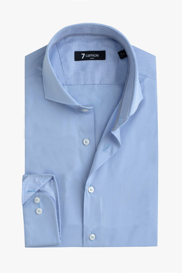 Camicia Uomo Firenze Sport Popelin Stretch Celeste