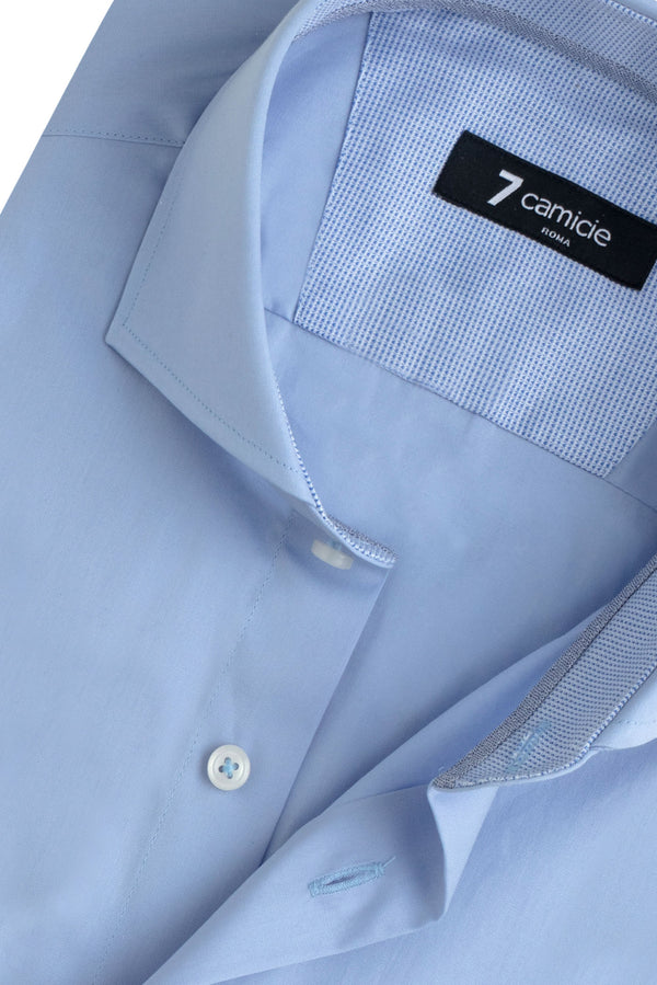 Camicia Uomo Firenze Sport Popelin Stretch Celeste