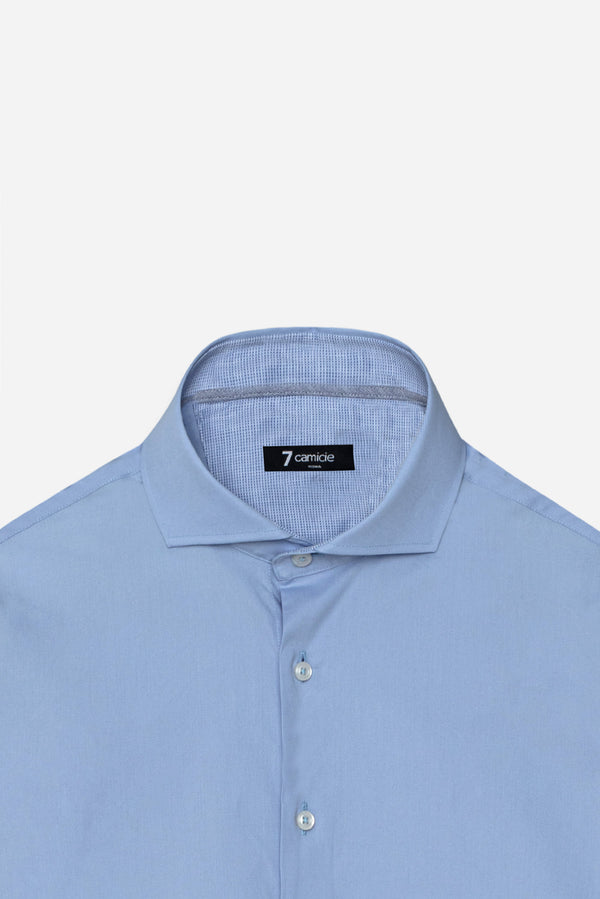 Camicia Uomo Firenze Sport Popelin Stretch Celeste