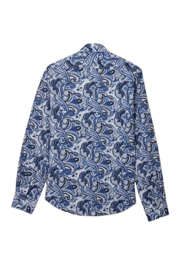 Vittorio Sport Herren Hemd Popelin Weiss Blau