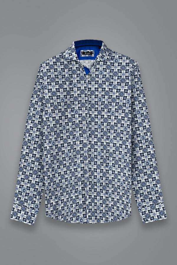 Vittorio Sport Poplin Man Shirt White Light Blue