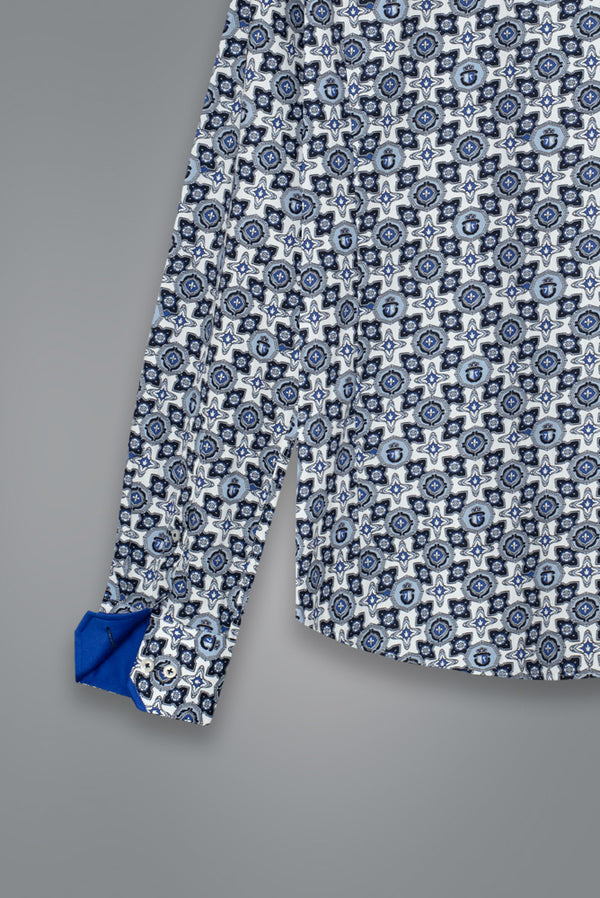 Camicia Uomo Vittorio Sport Popelin Bianco Celeste