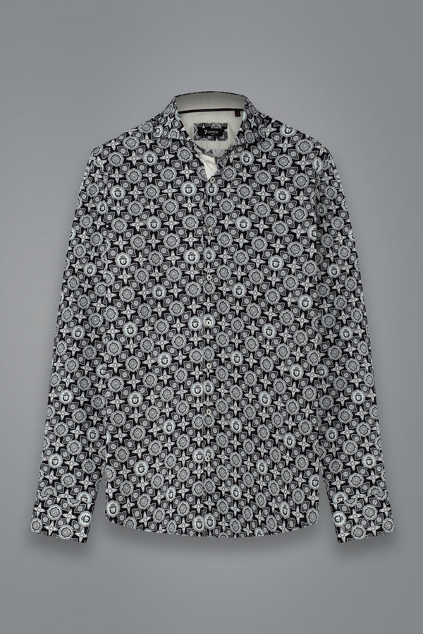 Vittorio Sport Poplin Man Shirt Black Grey