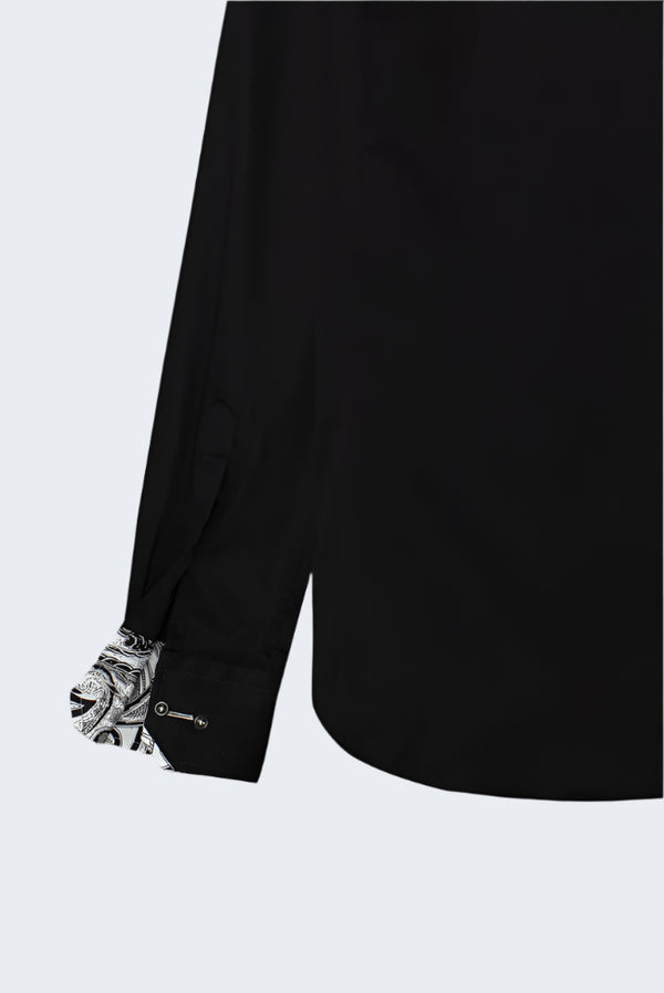 Camicia Uomo Vittorio Sport Satin Nero