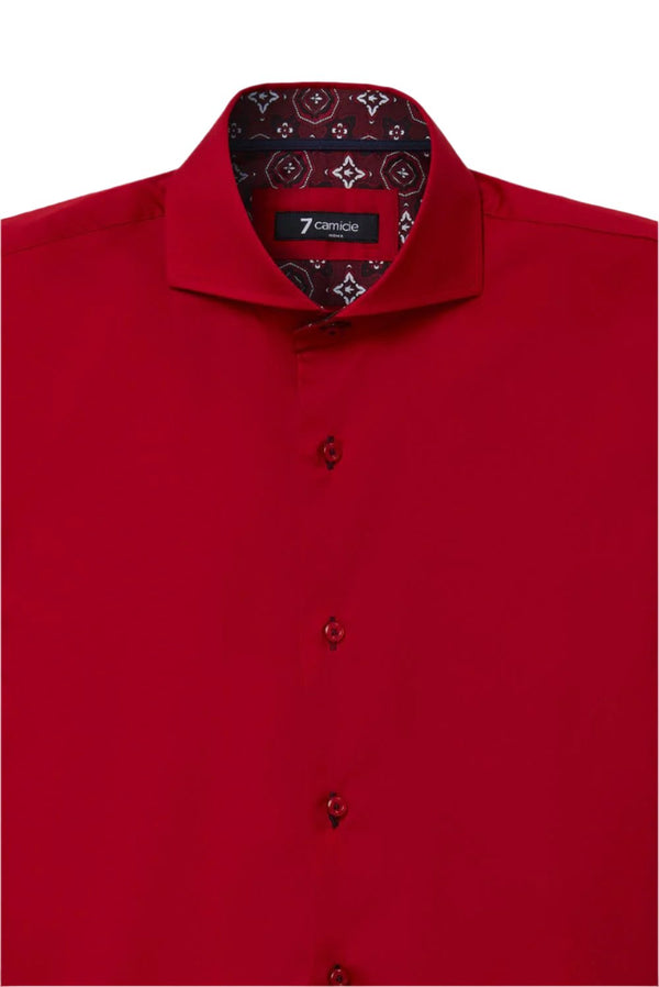 Camisa Hombre Vittorio Sport Satin Rojo