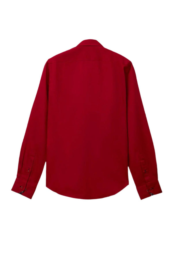 Camisa Hombre Vittorio Sport Satin Rojo
