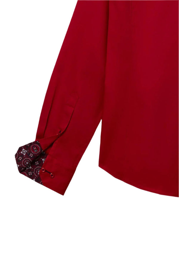 Camisa Hombre Vittorio Sport Satin Rojo