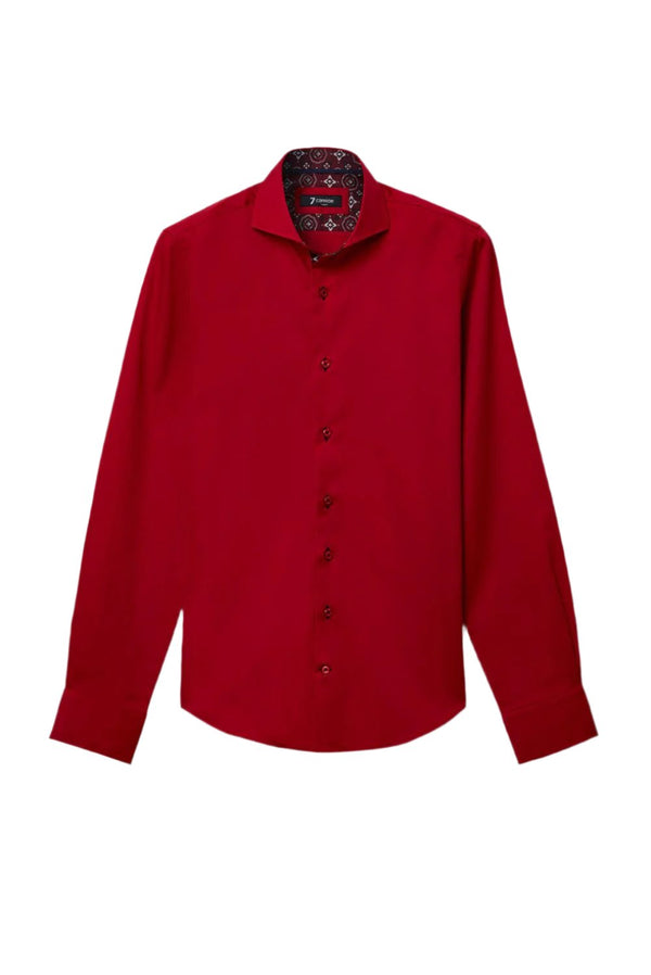 Camisa Hombre Vittorio Sport Satin Rojo