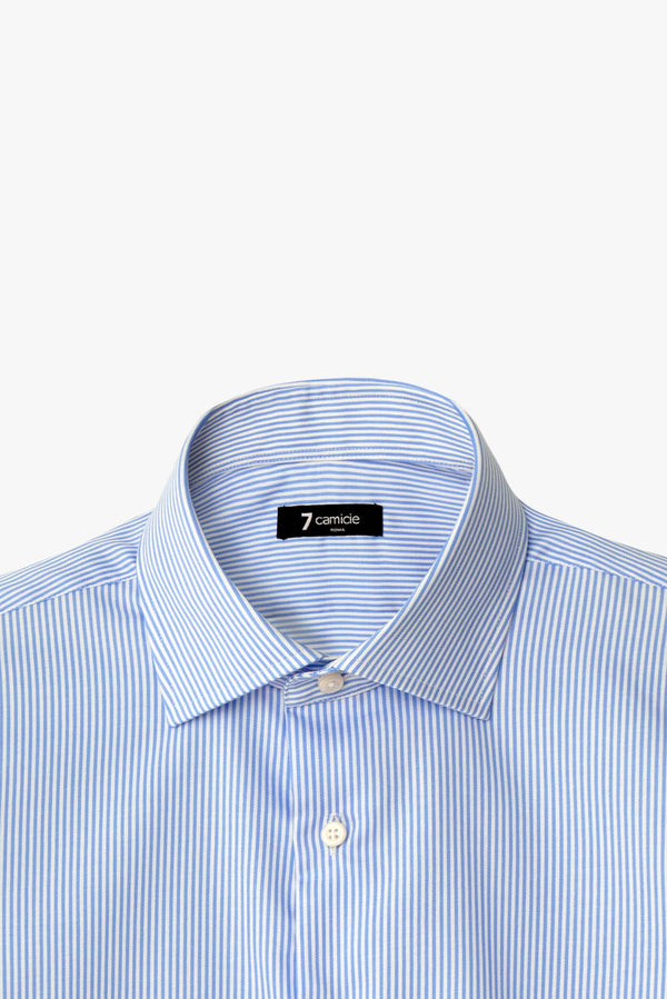 Camicia Uomo Marcello Essential Twill Bianco Celeste No Stiro