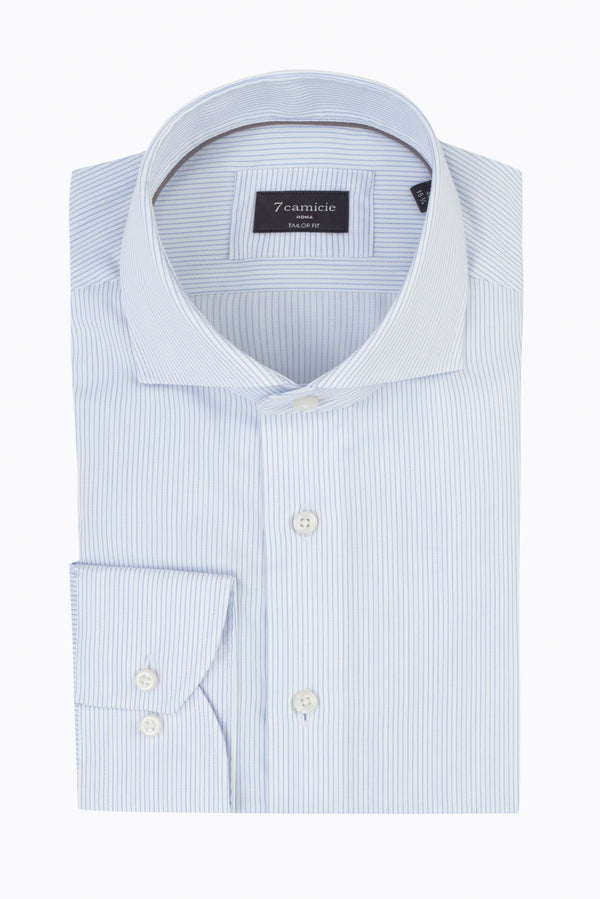 Chemise Homme Marcello Essential Twill Blanc Bleu clair Sans repassage