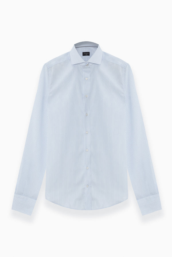 Camicia Uomo Marcello Essential Twill Bianco Celeste No Stiro