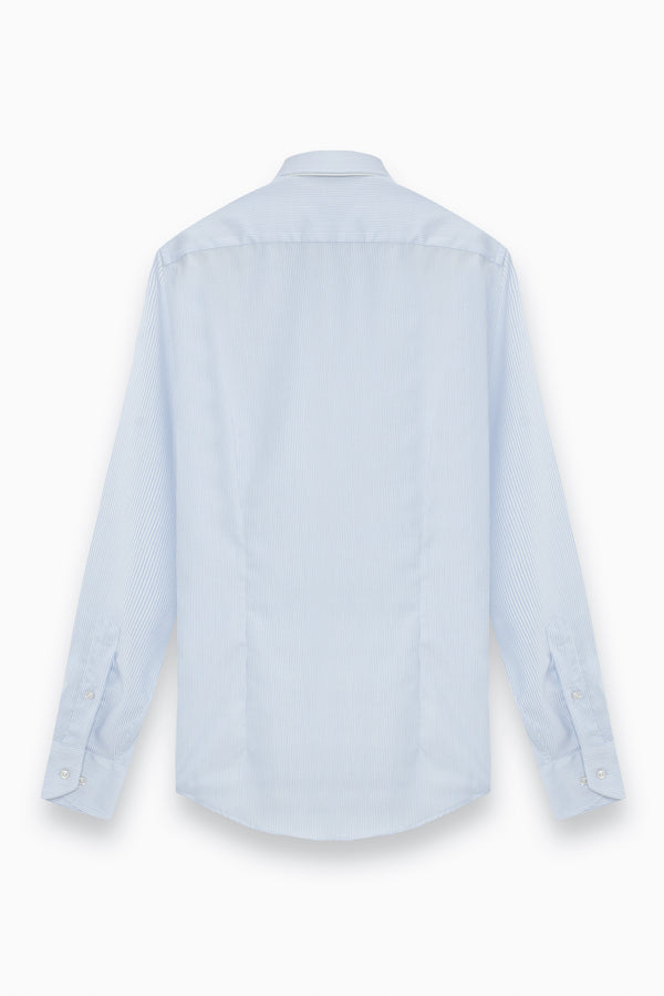 Marcello Essentials Twill Man Shirt White Light Blue Non Iron