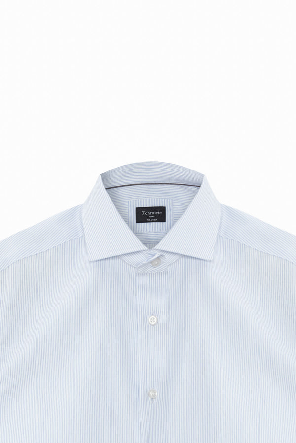 Camicia Uomo Marcello Essential Twill Bianco Celeste No Stiro