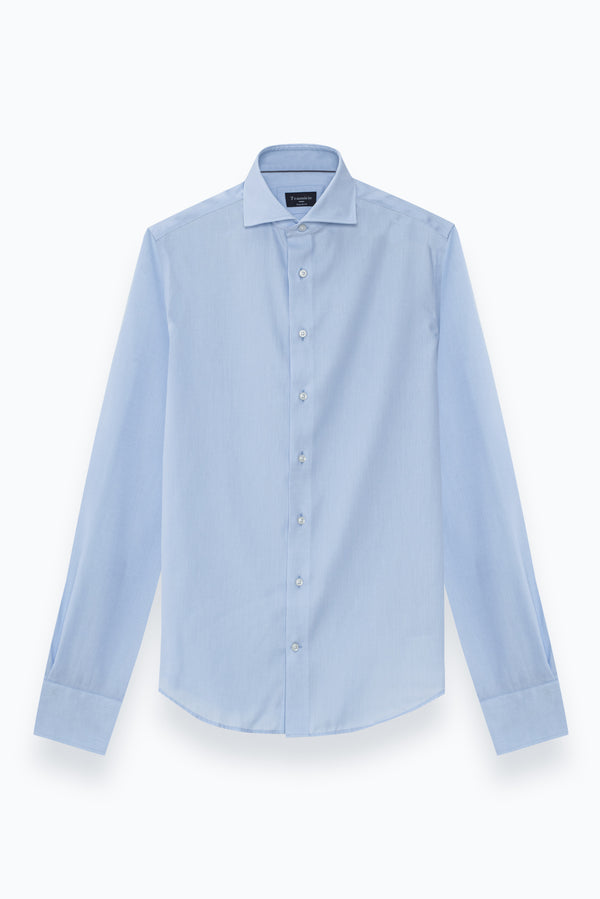 Camicia Uomo Marcello Essential Twill Celeste No Stiro