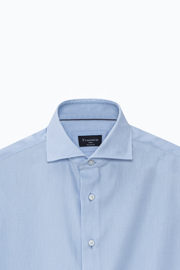 Camicia Uomo Marcello Essential Twill Celeste No Stiro
