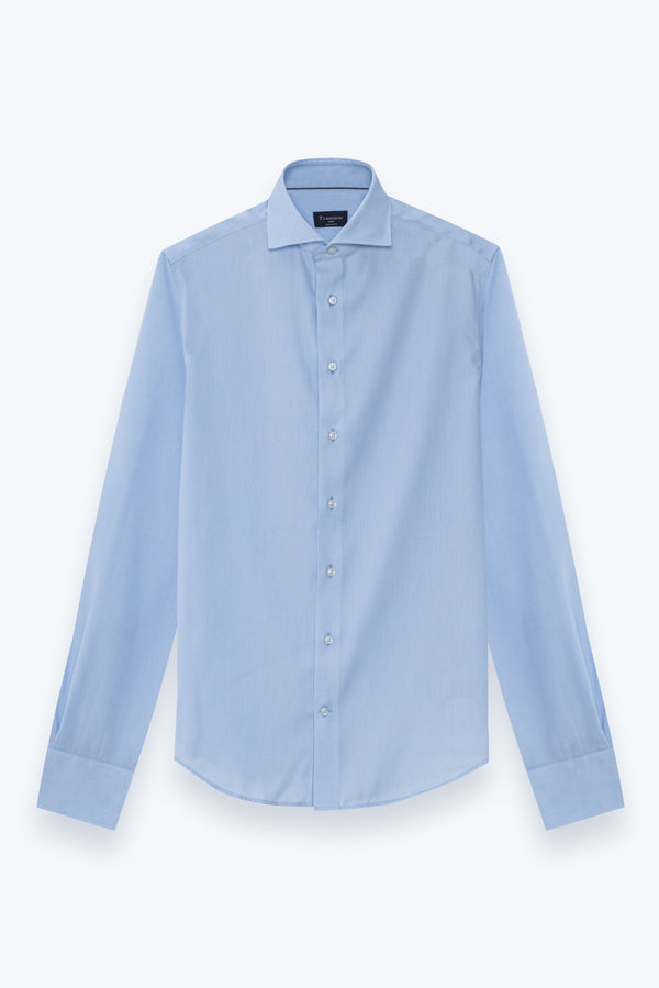 Flavio Essential Poplin Man Shirt Light Blue Non Iron