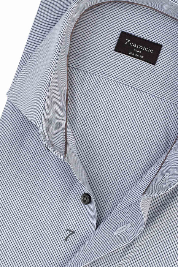 Flavio Essentials Poplin Man Shirt White Blue Non Iron